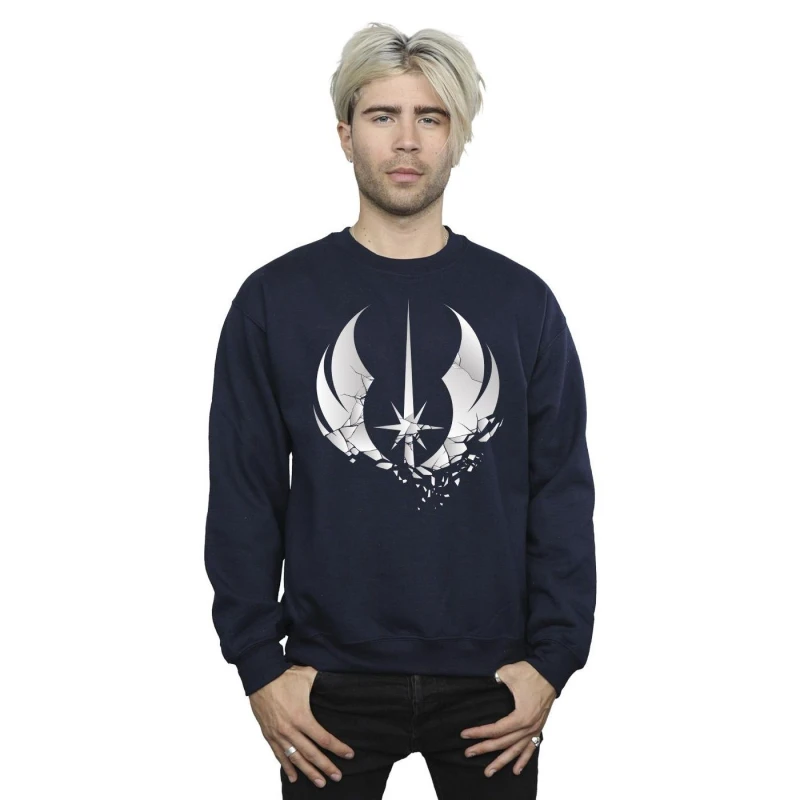 Image of Star Wars Star Wars Men Obi-Wan Kenobi Order Fractured Sweatshirt in Navy Size: Small Navy S Male 5059934439627