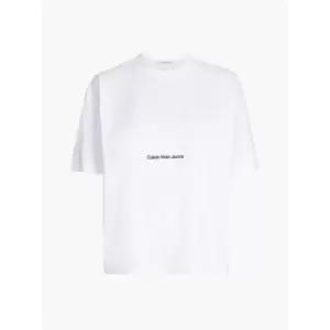Image of Calvin Klein Jeans Institutional Boyfriend T-Shirt Womens - White