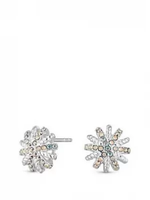 Image of Simply Silver Sterling Silver 925 Made with Swarovski Aurora Borealis Starburst Earrings