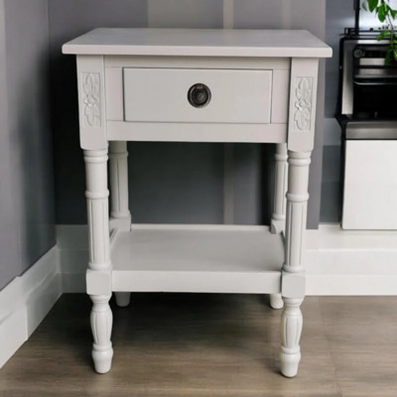 Image of Single Drawers Side Table - L35 x W45 x H65cm - Light Grey MinsterStylishLivingLtd9071