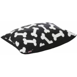 Image of Boneo Dog Bed Cushion Soft Washable Fleece Fur Warm Pet Pillow Basket Insert - Black - Small