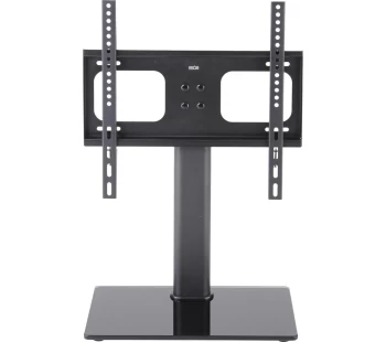 Image of TTAP TT44S Swivel Tabletop TV Stand with Bracket - Black Glass, Black