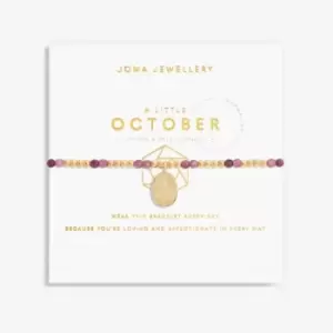 Image of Birthstone October Tourmaline Gold 17.5cm Stretch Bracelet 6141