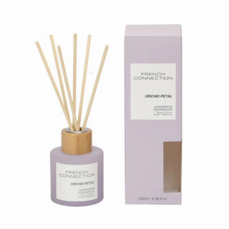 Image of French Connection French Connection Orchid Petal Reed Diffuser 100ml Pastel Range in Lavender Lavender 100ml Unisex 5056791600528
