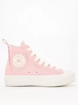 Image of Converse Womens Chuck Taylor All Star Lift Hi Top Trainers - Pink, Size 8, Women