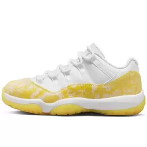 Image of Jordan Wmns Air Jordan 11 Retro Low, White/Tour Yellow-White, size: 7, Female, Trainers, AH7860-107