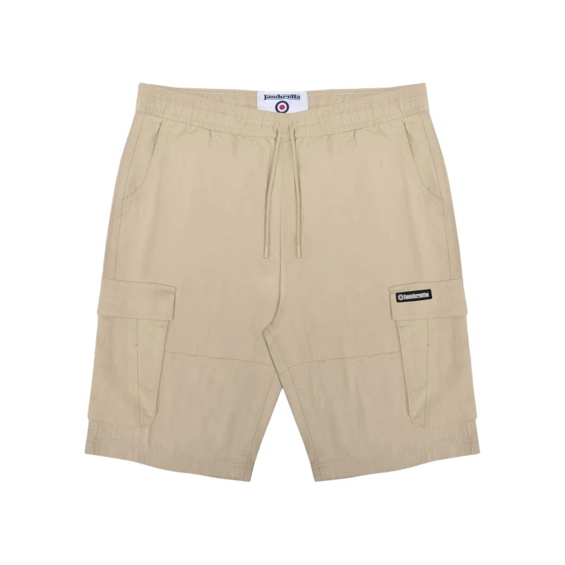 Image of Lambretta Lambretta Men Utility SS25 Cargo Shorts in Stone Size: 34R Stone 34R Male 5063703801751