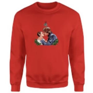 Image of Star Wars Mistletoe Kiss Red Christmas Sweatshirt - XXL - Red