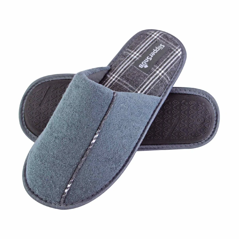 Image of Slipper Snob Slipper Snob Men Slip On Style Wide Back Mule Slippers in Grey Size: 10 Grey 10 Male 5060910920336