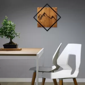 Image of Mountain 2 Walnut Black Decorative Wooden Wall Accessory