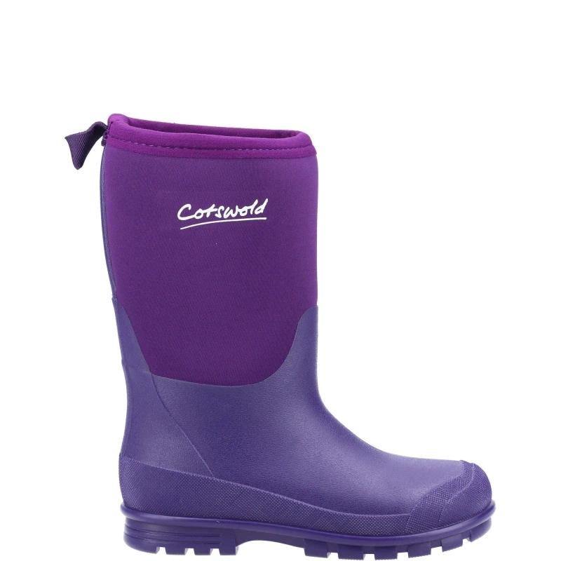 Image of Cotswold Boys Hilly Neoprene Lightweight Wellington Boots UK Size 1 (EU 33) PURPLE COT676-PURPLE-1