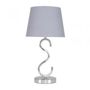 Image of Cabonna Chrome Touch Table with Grey Aspen Shade