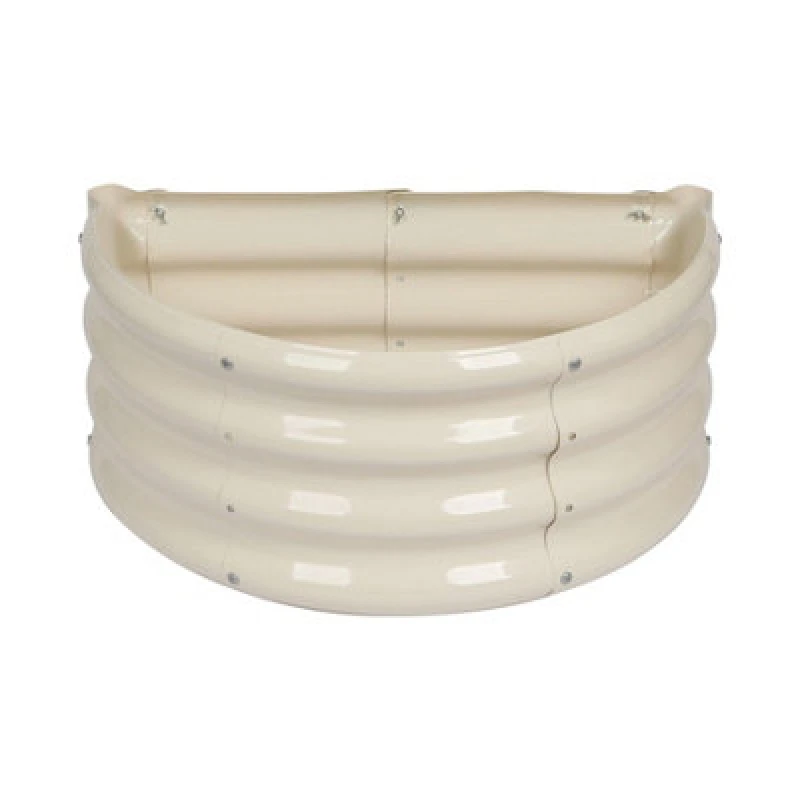 Image of Harbour Housewares Semicircular Galvanised Steel Raised Garden Bed - 60Cm X 30Cm - Ivory