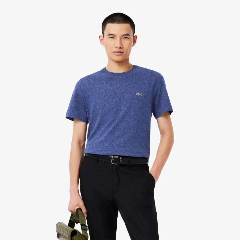 Image of Lacoste Mercerized Cotton T-Shirt Navy male XS