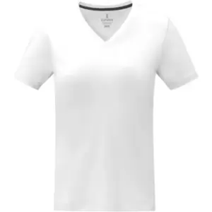 Image of Elevate Womens/Ladies Somoto V Neck T-Shirt (M) (White)