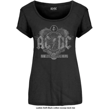 Image of AC/DC - Black Ice Womens Medium T-Shirt - Black