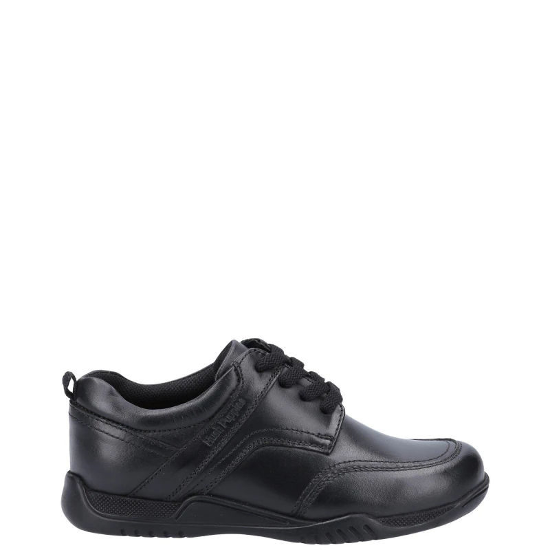 Image of Hush Puppies Harvey Junior School Shoe Black male UK12 EU30.