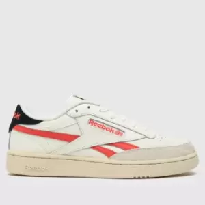 Image of Reebok White & Orange Club C Revenge Trainers