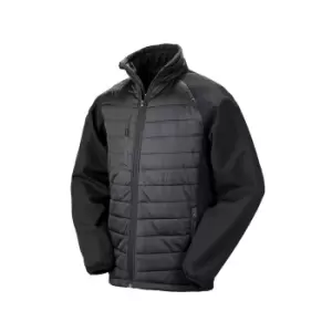 Image of Result Mens Black Compass Padded Soft Shell Jacket (XS) (Black)
