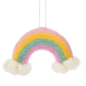 Image of Sass & Belle Rainbow And Clouds Felt Hanging Decoration