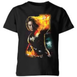 Image of Captain Marvel Galactic Shine Kids T-Shirt - Black - 3-4 Years