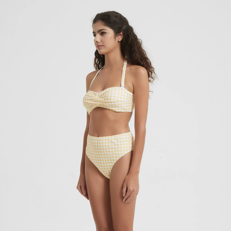 Image of Be You High Waist High Leg Bikini Bottoms Womens - Yellow Yellow 8