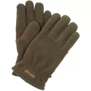 Image of Barbour Mens Coalford Fleece Gloves Olive Large