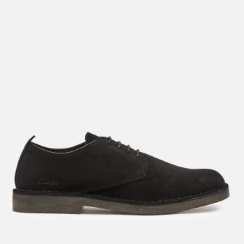 Image of Clarks Mens Desert London 2 Suede Derby Shoes - Black - UK 10