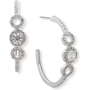 Image of Ladies Anne Klein Base metal SHINE ON Pave Hoop Earrings