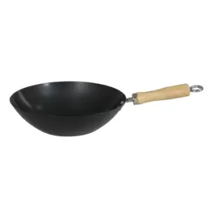 Image of Dexam 30cm Standard Gauge Non Stick Carbon Steel Wok Black