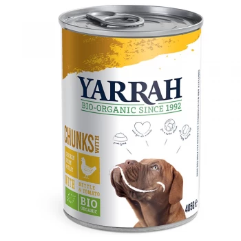 Image of Yarrah Organic Chicken Chunks Dog Food 405g
