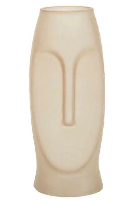 Image of Orsina Gold Sculptural Small Glass Vase, Face Design Decorative Vase, Sculptural Flower Vase, Luxury Glass Vase