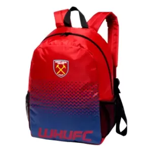 Image of West Ham United Fc Fade Design Football Crest Backpack (one Size, Claret/Blue)