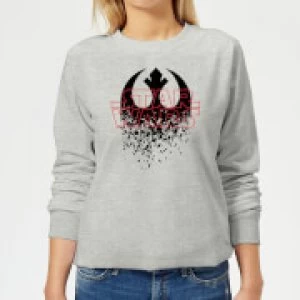 Image of Star Wars Shattered Emblem Womens Sweatshirt - Grey - M