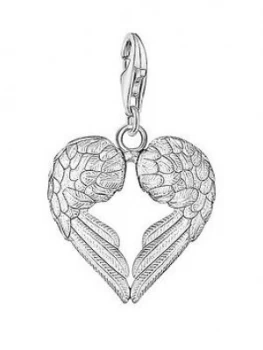 Image of Thomas Sabo Sterling Silver Charm Club Angel Wings Heart Charm, One Colour, Women