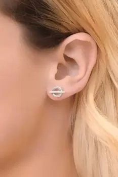 Image of Ladies Lauren Ralph Lauren Sterling Silver PE LOGO TOGGLE STUD Earrings 14G00468