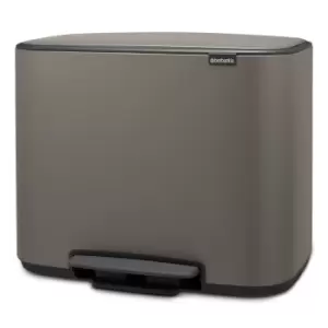 Image of Brabantia Bo Pedal Bin 3 x 11 Litre Platinum