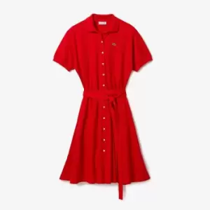Image of Full Mini Polo Dress in Cotton with Short Sleeves