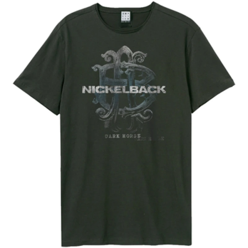 Image of Amplified Amplified Men Dark Horse Nickelback T-Shirt in Charcoal Size: X-Small Charcoal XS Male 5063652561041