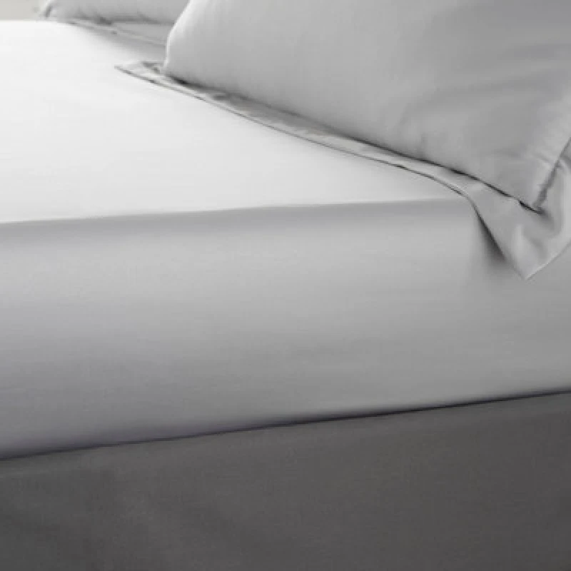 Image of Catherine Lansfield CL Silky Soft Satin Fitted Sheet Silver SINGLE MX00805