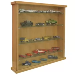 Image of Techstyle Collectors Wall Display Cabinet With Four Glass Shelves Oak