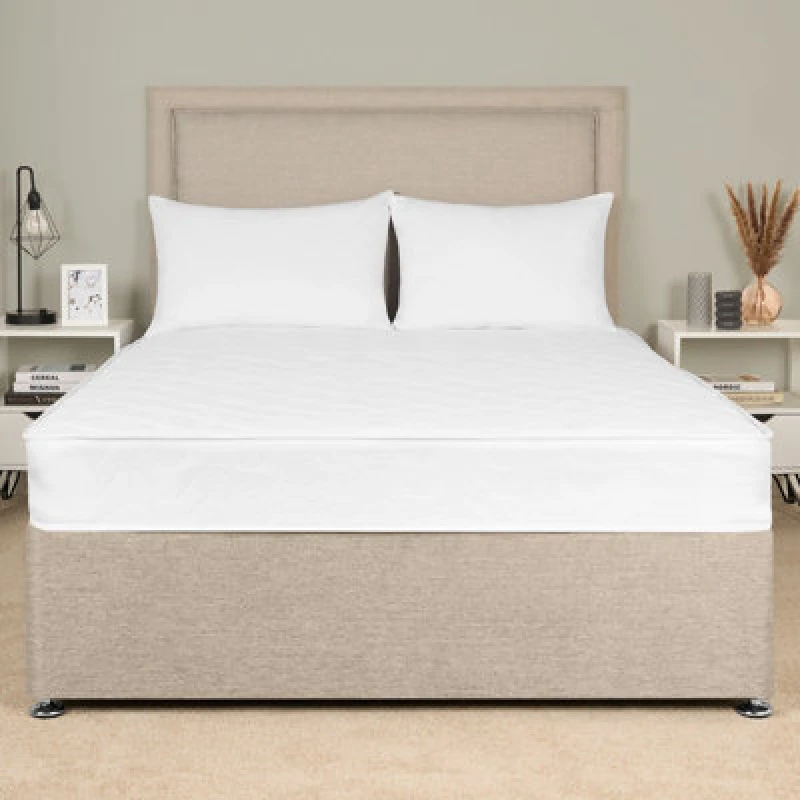 Image of OHS OHS Memory Foam Cool Touch Sprung Quilted Mattress in White Size: Single White Single Unisex 5027434153831