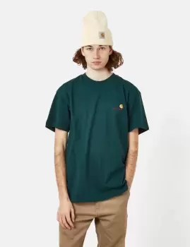 Image of Carhartt-WIP American Script T-Shirt (Organic) - Botanic Green