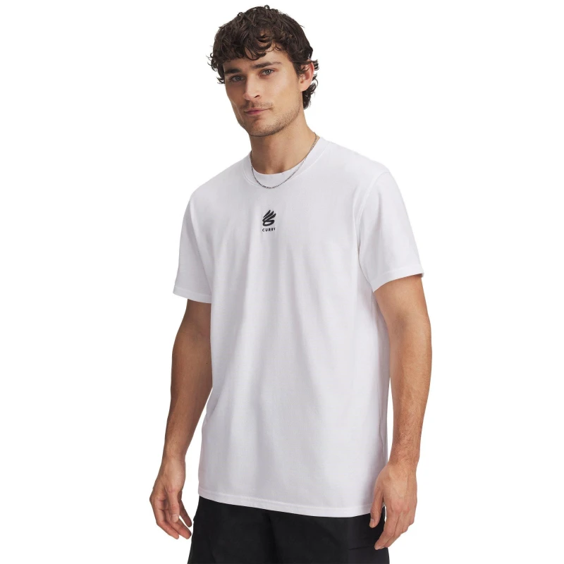Image of Under Armour Curry Logo Heavyweight T-Shirt Mens - White White M