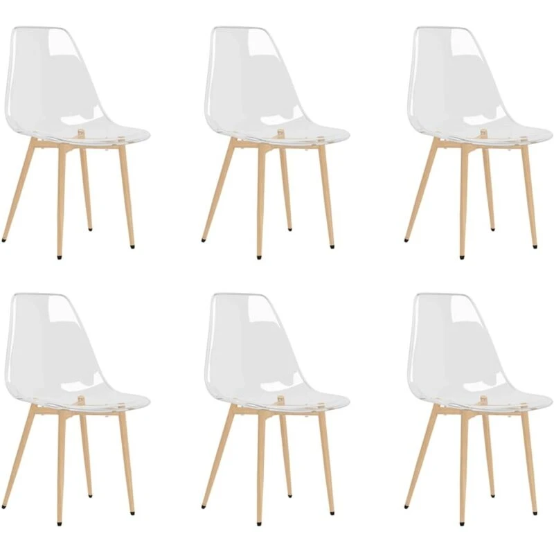 Image of VIDAXL Dining Chairs 6 pcs Transparent PET vidaXL 8720286712337