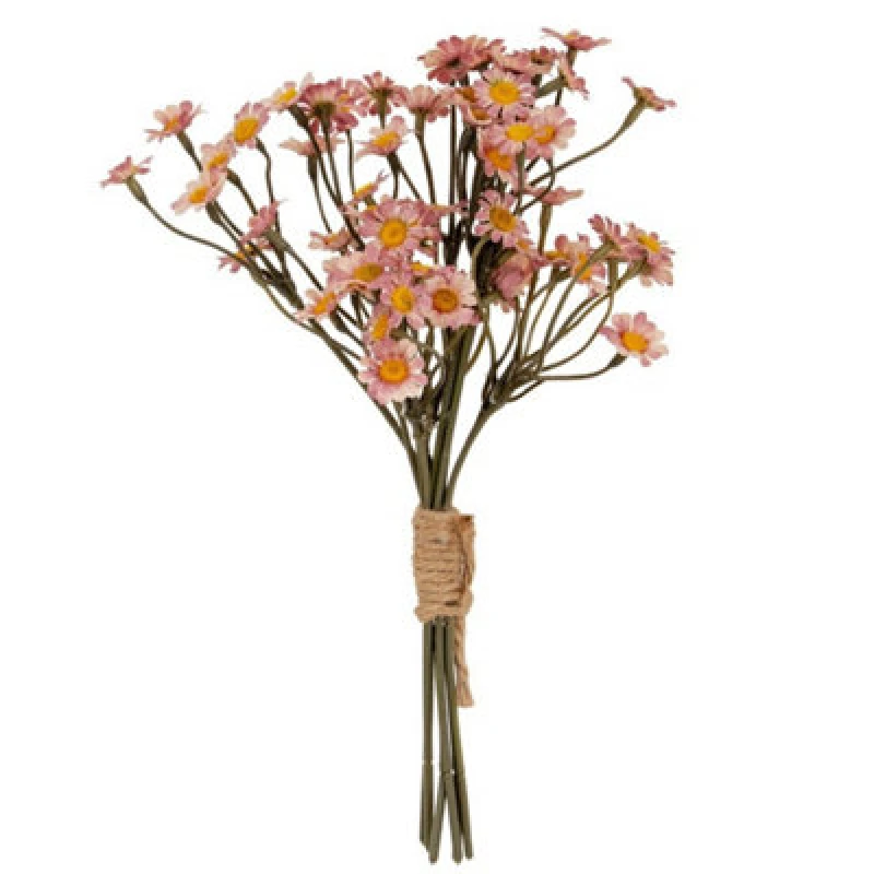 Image of Hill Interiors Pink Daisy Bunch Artificial Flower - Plastic - L16 X W16 X H27cm - Pink
