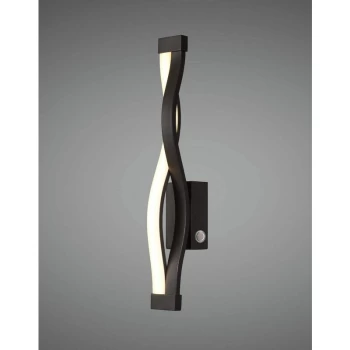 Image of Sahara brown oxidized wall light Touch Dimmer 6W LED 2800K, 420lm, oxidized brown / frosted acrylic