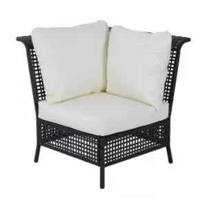 Image of Outsunny Rattan Single Corner Sofa W/ Cushion-Black/Beige