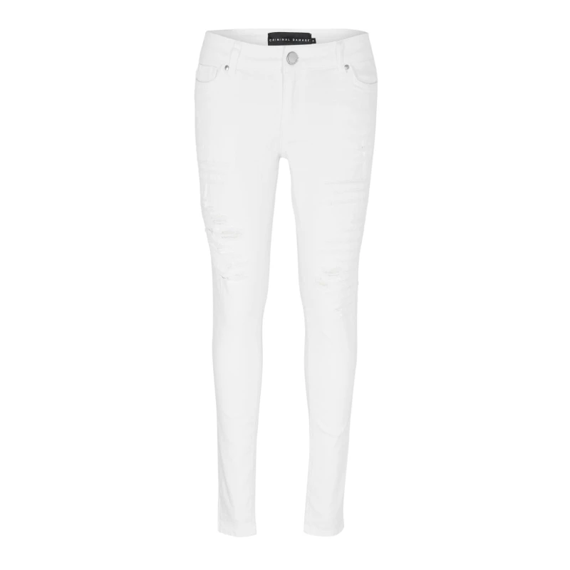 Image of Criminal Damage Mens Camden Slim Fit Jeans White male 26W R