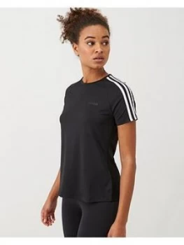 Image of Adidas D2M 3 Stripe Tee - Black